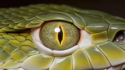 Close-Up of a Green Snake's Eye