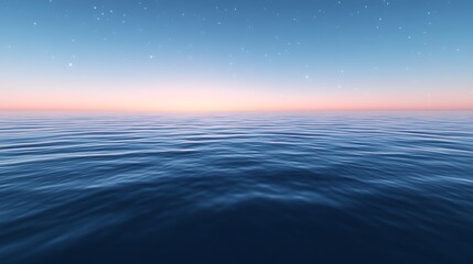 Obraz premium A serene ocean view at sunset, showcasing calm waters and a gradient sky.