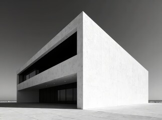 Modern Minimalist Architecture - Geometric Shapes in Black and White