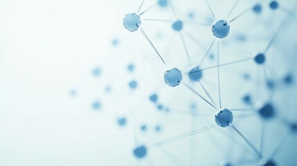 Abstract Molecular Structure with Blue Elements and Light Background