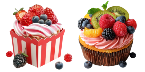 delicious cup cake isolated on transparent background 