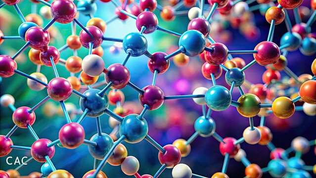 Calcium Carbonate Molecule E170 Food Additive: Microscopic 3D Model & Crystal Structure