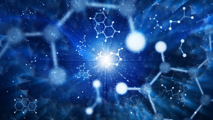 Sbstract chemical hexagon bonds illustration.	
