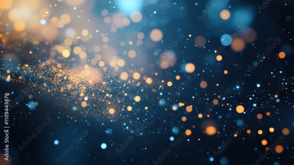 Poster abstract bokeh background with sparkling lights and glowing orbs