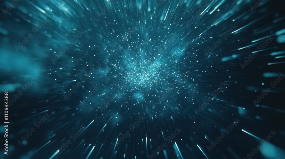 Poster abstract light burst with particles creating a cosmic effect