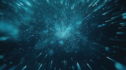 Abstract Light Burst with Particles Creating a Cosmic Effect