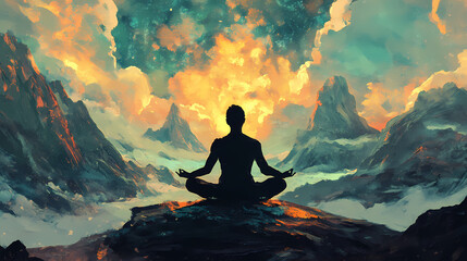 Obraz premium Zenith meditation. Zenith. Illustration