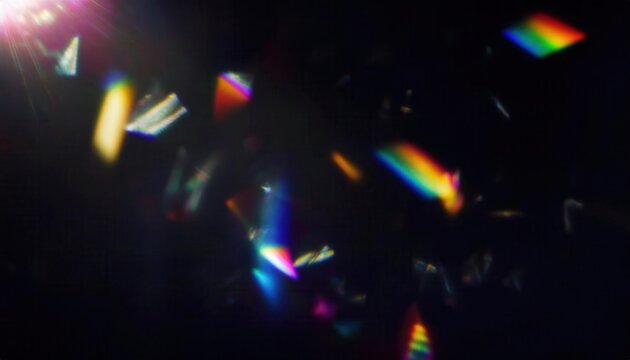 Captivating Light Refractions. Kaleidoscope of Geometric Prisms and Rainbow Spectrums for Visual Design, Science Illustrations, and Modern Art Concepts - Powered by Adobe