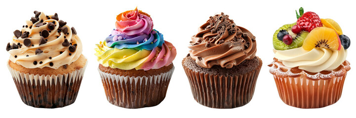 delicious cup cake isolated on transparent background 