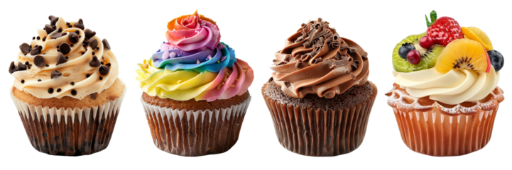delicious cup cake isolated on transparent background 
