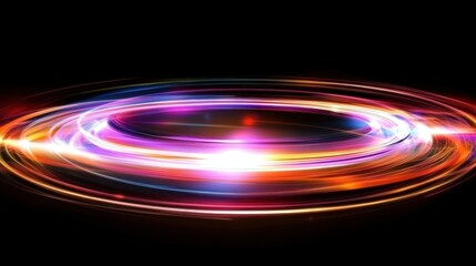 Obraz premium Vibrant Swirl of Colorful Light in a Dark Background