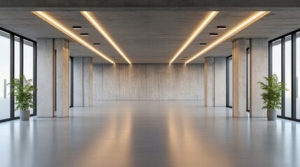 Naklejka premium A large room with a lot of light and wooden elements