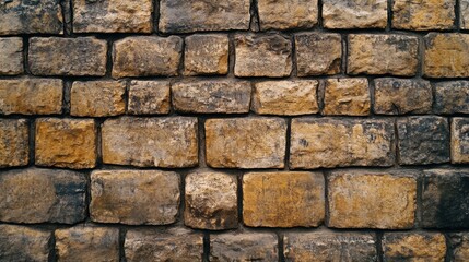 Obraz premium Textured Stone Wall with Natural Variations in Earthy Tones