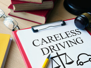 Careless driving is shown using the text