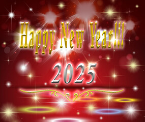 Sparkler 2025 text colorful sparkling dark background, happy new year 2025 concept