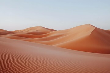 View of serene desert landscape at sunset
