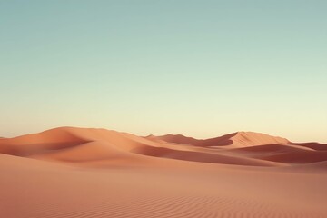 View of serene desert landscape at sunset
