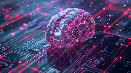 Fototapeta premium Linking the brain to technology