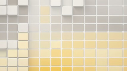 Abstract squares in pastel yellow and light gray tones, fading into a cloudy gradient, offering a soft minimalist aesthetic.