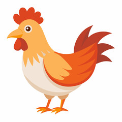 Chicken Vector Art on White Background