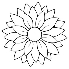 sunflower line art, sunflower line drawing, floral line drawing, sunflower outline, Minimalist Sunflower Line Drawing, Sunflower Line Art Design, Sunflower Vector Art