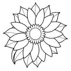 sunflower line art, sunflower line drawing, floral line drawing, sunflower outline, Minimalist Sunflower Line Drawing, Sunflower Line Art Design, Sunflower Vector Art