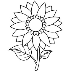 sunflower line art, sunflower line drawing, floral line drawing, sunflower outline, Minimalist Sunflower Line Drawing, Sunflower Line Art Design, Sunflower Vector Art
