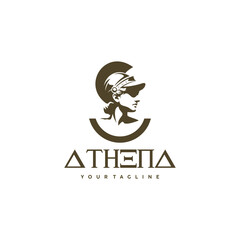 Athena the goddess vector logo illustration design