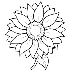 sunflower line art, sunflower line drawing, floral line drawing, sunflower outline, Minimalist Sunflower Line Drawing, Sunflower Line Art Design, Sunflower Vector Art