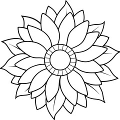 sunflower line art, sunflower line drawing, floral line drawing, sunflower outline, Minimalist Sunflower Line Drawing, Sunflower Line Art Design, Sunflower Vector Art