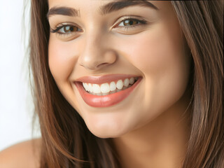 Obraz premium Beautiful Woman Smiling, Bright White Teeth | Authenticity