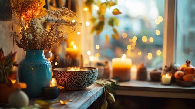 Cozy Living Space with Creative DIY Home Decor Projects, warm ambiance, inviting atmosphere, personalized decor elements, handmade crafts, unique decorative touches, stylish arrangements