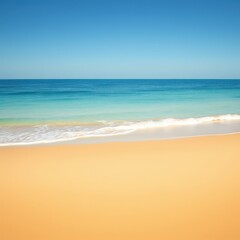 Fototapeta premium Tranquility concept with clear blue ocean waves on sandy beach, waves, blue, concept, ocean, relaxation