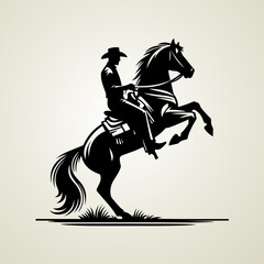 Vector Western Cowboy Riding Horse t-shirt design