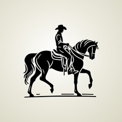 Vector Western Cowboy Riding Horse t-shirt design © ShahAlam