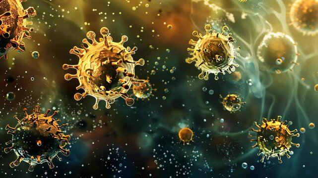 Virus Particles in Microscopic View
