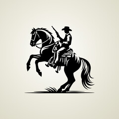 Vector Western Cowboy Riding Horse t-shirt design