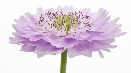 Soft Lilac Bloom on White Background