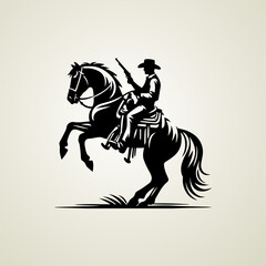 Vector Western Cowboy Riding Horse t-shirt design