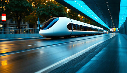 fast moving train in motion