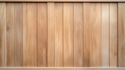 A wooden wall with a pattern of squares and rectangles