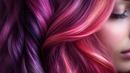 Naklejka premium A skilled hairdresser highlights a clients stunning new hair color while soft light enhances the models beauty and features