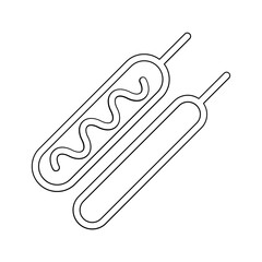 Hotdog icon in line style
