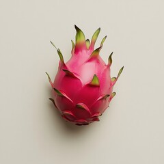 Vibrant pink dragon fruit showcases its exotic beauty with striking green-tipped scales and glistening flesh ideal for adventurous culinary delights