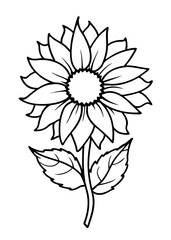 Minimalist Sunflower Line Art Design, Sunflower Line Art Drawing, Hand-Drawn Sunflower Outline, Sunflower Vector Art, Beautiful Sunflower Line Art