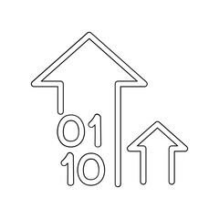 Upload data icon in line style