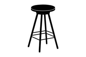 Bar stool | isolated silhouette vector illustration on white background