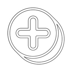 Fototapeta premium Plus, Positive, Cross, Add icon in line style