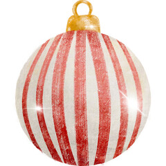 Christmas Ball Isolated on White with Autumn and Holiday Elements