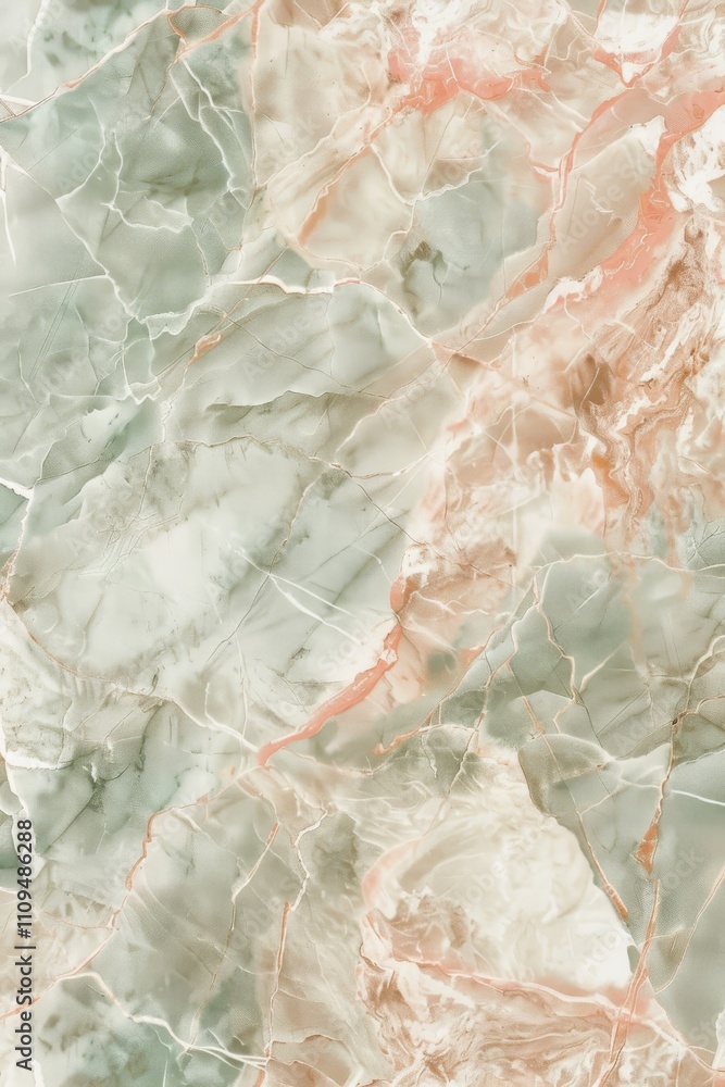 Poster marble pattern with green and peach tones highlighting elegant textures